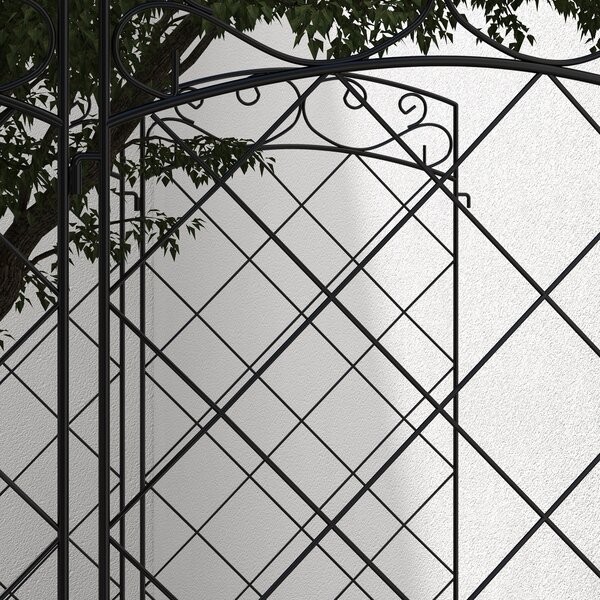 Outsunny Lot de 7 recinzioni da giardino decorative in metallo con ornamenti - 344L x 110H cm nero