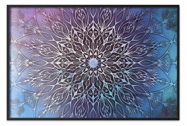 Poster: Mandala nebbiosa - mandala orientale bianca in stile zen
