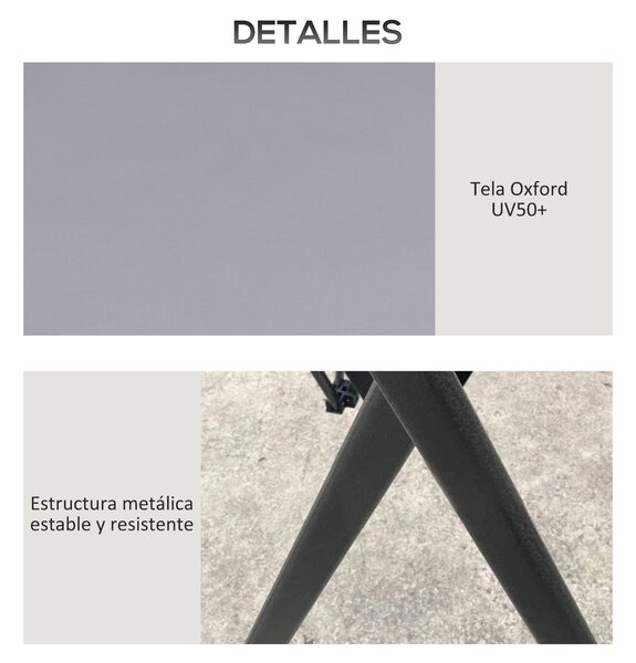 Outsunny Tenda Pieghevole Pop-up con Altezza Regolabile Protezione UV50+ Doppio Tetto e Zanzariere 4x4x2,8 m Grigio Chiaro | Aosom Italy
