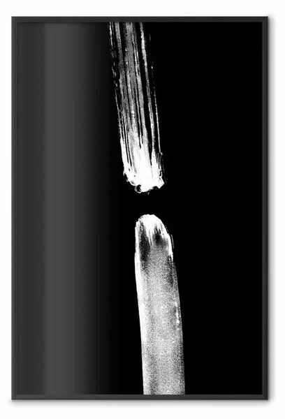Poster: Comete - linea bianca galattica su sfondo nero in stile astratto