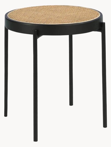 Tavolino rotondo con piano in rattan Ares