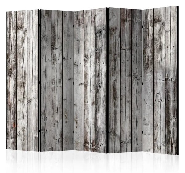 Paravento Assi retrò grezze - legno vecchio dipinto di bianco