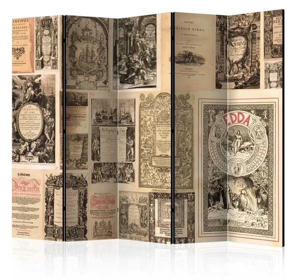 Paravento separè Vintage Books II - sfondo di libri antichi in stile retrò