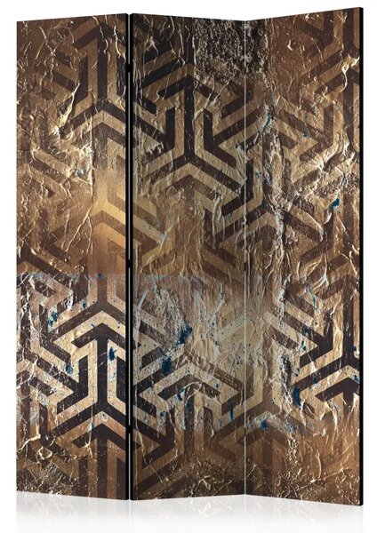Paravento design Labirinto del Minotauro - modello geometrico marrone