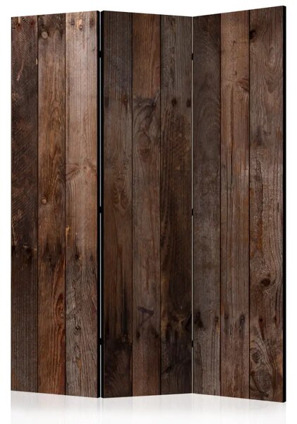 Paravento separè Casetta di legno - sfondo di legno marrone intenso
