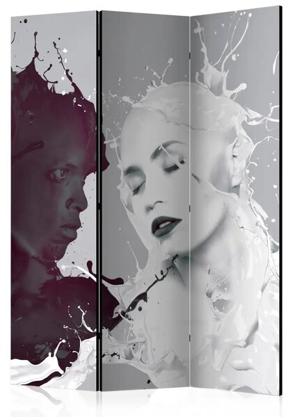 Paravento design Dissonanza - figure uomo e donna in bianco e nero
