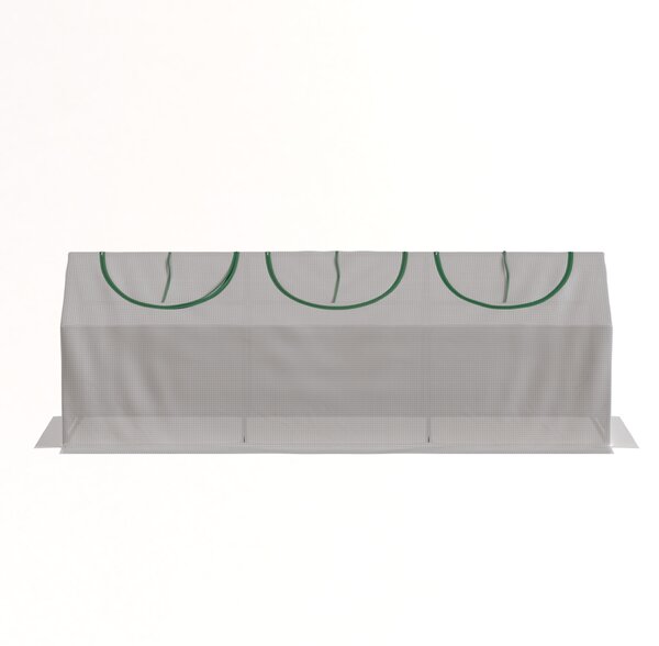 Outsunny Serra da giardino mini serra 3 finestre arrotolabili copertura in PE ad alta densità 140 g/m² 180 x 60 x 60 cm bianco | Aosom Italy