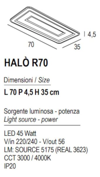 Plafoniera moderna promoingross halo r70 full led cct metallo metacrilato - Promoingross