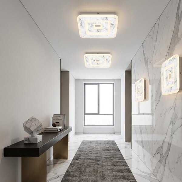 Plafoniera moderna promoingross halo q20 full led cct 20x20 marmo metallo metacrilato - Promoingross