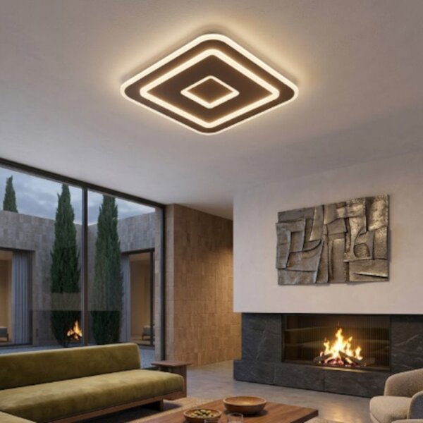 Plafoniera moderna promoingross halo q35 full led cct 35x35 metallo metacrilato - Promoingross
