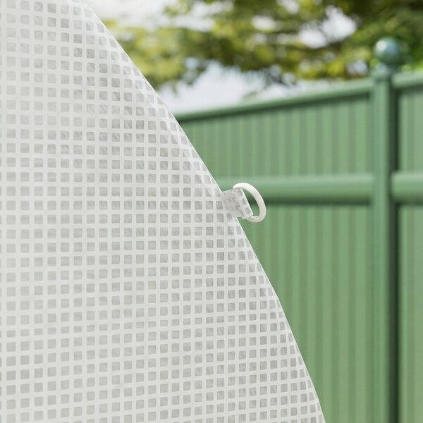 Outsunny Telo per serra 4 x 2 m, impermeabile, con porta, 8 finestre, protezione UV, resistente allo strappo Polietilene Bianco | Aosom Italy