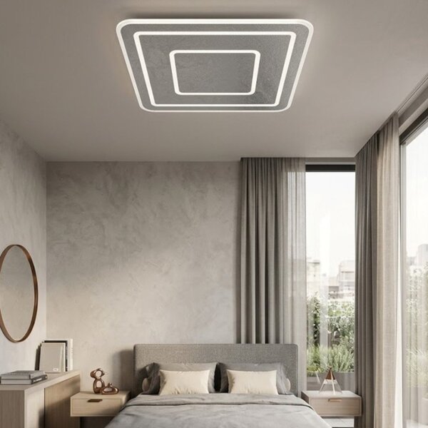Plafoniera moderna promoingross halo q65 led cct 65x65 metallo metacrilato - Promoingross