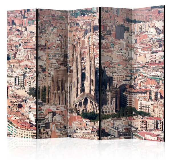 Paravento separè Cuore di Barcellona II - panorama con architettura urbana