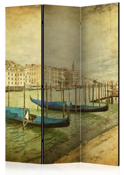 Paravento separè Viaggio nel tempo - barche e architettura in stile vintage
