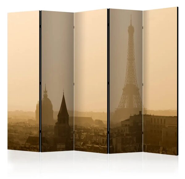 Paravento design Parigi all'alba II - Torre Eiffel nei toni caldi