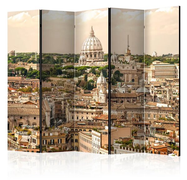 Paravento design Vacanze romane II - architettura italiana su sfondo chiaro