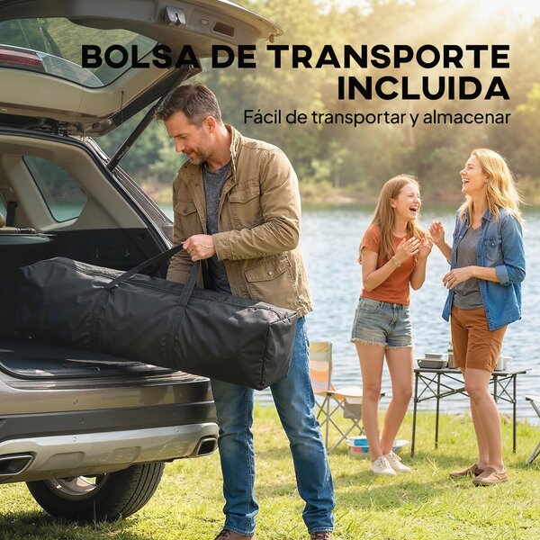 Outsunny Tenda Pieghevole 3,5x3,5 m Pop-up con Altezza Regolabile 3 Livelli Doppio Tetto Chiusura Centrale e Borsa UPF50+ Cachi | Aosom Italy