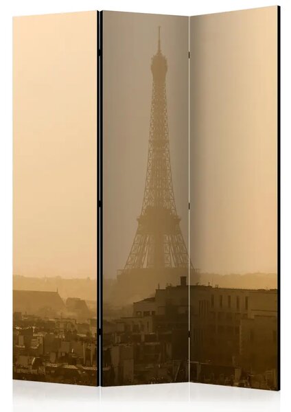 Paravento design Parigi all'alba - Torre Eiffel su sfondo nebbioso