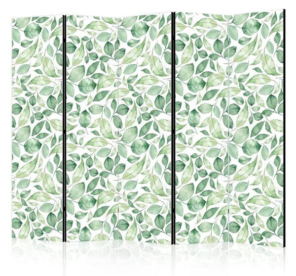 Paravento design Bellezza naturale II - modello di foglie verdi