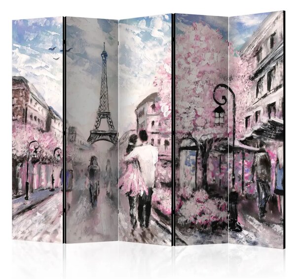 Paravento separè Paesaggio primaverile - scena romantica al centro di Parigi