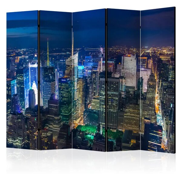 Paravento design Manhattan - notte II - quartiere di New York di notte