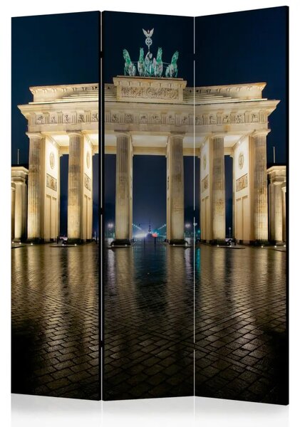 Paravento design Berlino di notte - Porta di Brandeburgo illuminata