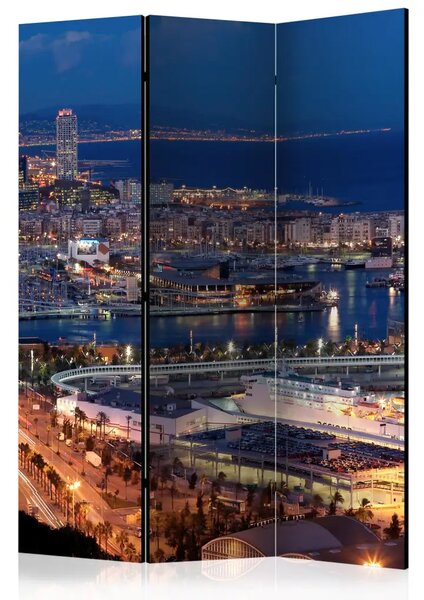 Paravento separè Barcellona illuminata - notte sulla città spagnola