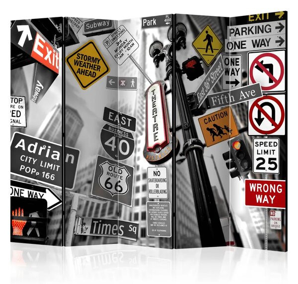 Paravento Segnaletica di New York II - graffiti industriale artistico