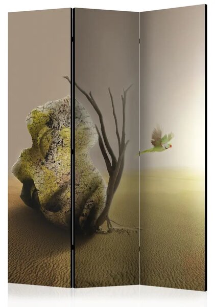 Paravento Maschera abbandonata - astrazione nel deserto sabbioso