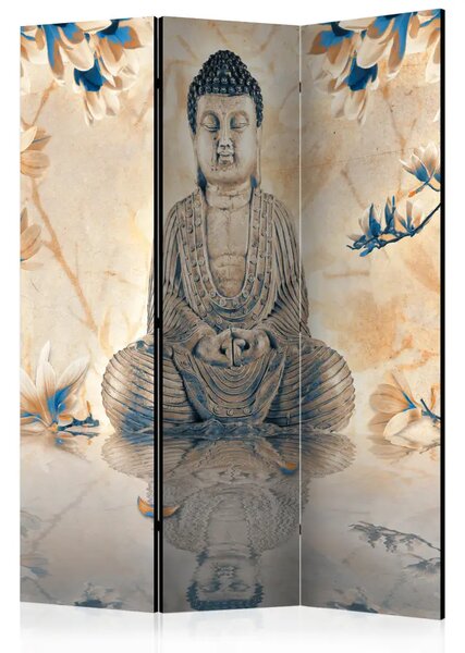 Paravento Buddha della Prosperità - sacra statua in stile feng shui