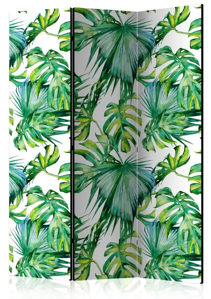 Paravento design Foglie della giungla - modello di piante tropicali