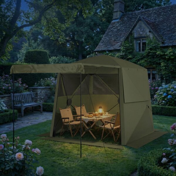 Outsunny Gazebo 2x2m Impermeabile Stabile Resistente Inverno Pop-up Gazebo Pieghevole con 4 Lati Finestre a Rete Porta Frontale UV 30+ | Aosom Italy
