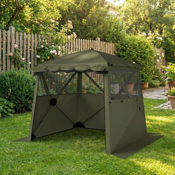 Outsunny Gazebo 2x2m Impermeabile Stabile Resistente Inverno Pop-up Gazebo Pieghevole con 4 Lati Finestre a Rete Porta Frontale UV 30+ | Aosom Italy