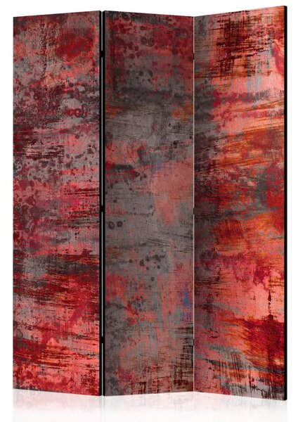 Paravento separè Metallo rosso - composizione con texture irregolare