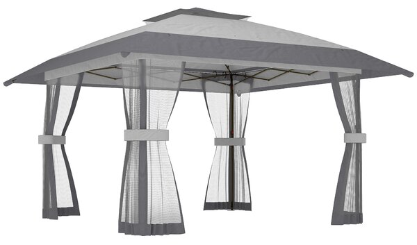 Outsunny Gazebo da giardino 4 x 4 m pop up gazebo pieghevole altezza regolabile protezione UV30+ montaggio facile grigio | Aosom Italy