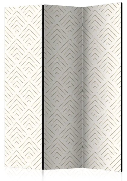 Paravento separè Angoli - sfondo beige con disegno geometrico in marrone