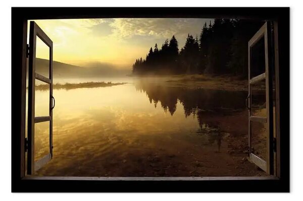 Quadro su tela Finestra sul lago largo