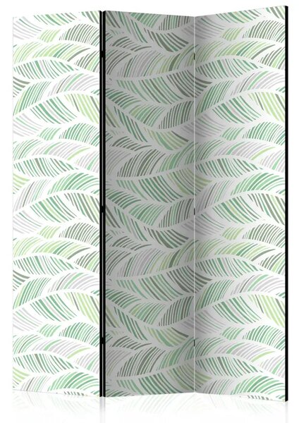 Paravento design Onde verdi - astrazione fluida con tema floreale