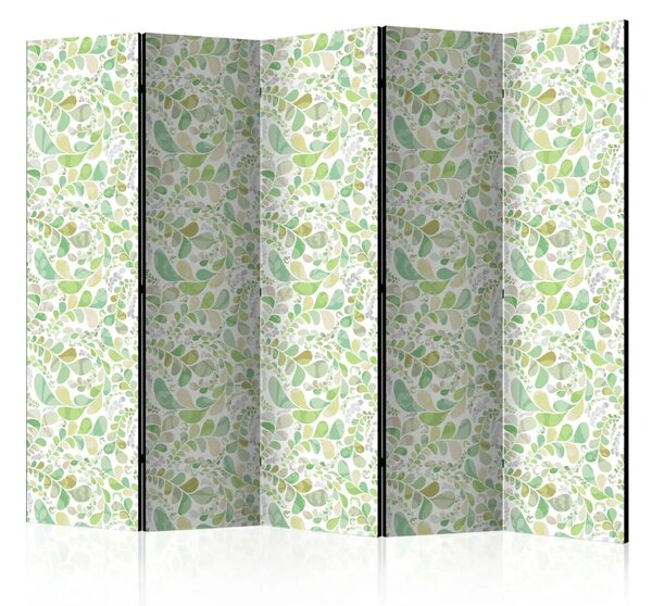 Paravento design Vetrata vegetale II - astrazione unica piena di foglie
