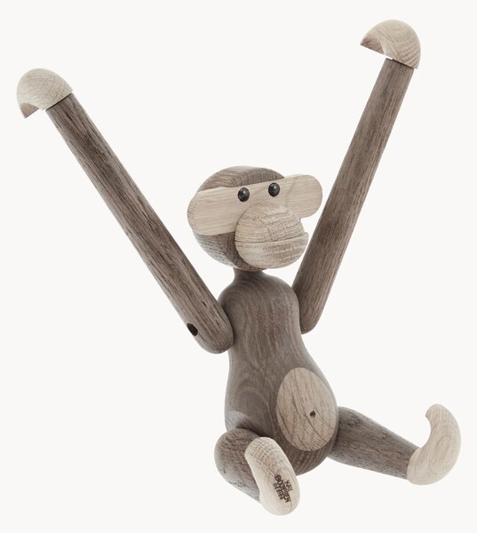 Oggetto decorativo di design in legno di quercia Monkey, alt. 19 cm