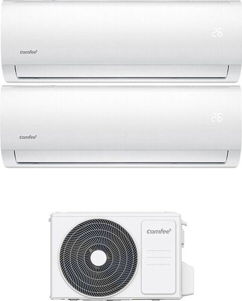 Comfee Climatizzatore Dual Split Inverter 9000 + 9000 Btu Condizionatore con Pompa di Calore Classe A+/A Gas R32 (Unit Interna + Unit Esterna) - 