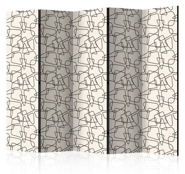 Paravento separè Geometria arrotondata II - motivo scuro irregolare