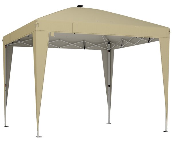 Outsunny Gazebo da giardino 3 x 3 m con illuminazione pop-up tenda pieghevole regolabile in altezza telecomando sacca da trasporto crema | Aosom Italy