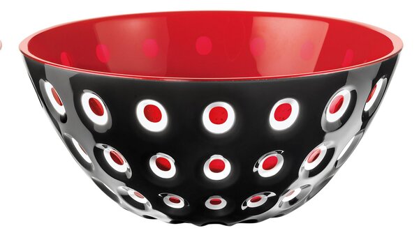 Set due Ciotole contenitore le murrine 12xh 5,6 cm - 300 cc Le Murrine nero/bianco/rosso