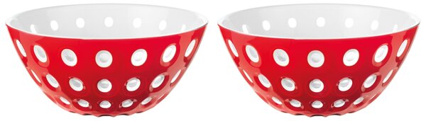 Set due Ciotole contenitore le murrine 12xh 5,6 cm - 300 cc Le Murrine rosso/bianco/trasparente