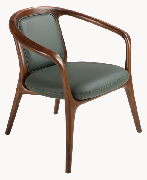 Sedia con braccioli in similpelle Carlos