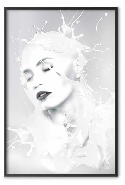 Poster: Regina lattiginosa - astratto di donna in bianco e nero