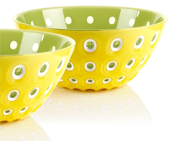 Set due Ciotole contenitore le murrine 12xh 5,6 cm - 300 cc Le Murrine Zafferano/Bianco/ Verde ninfea