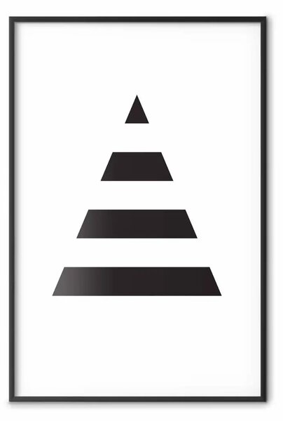 Poster: Forma - triangolo di figure geometriche nere separate da sfondo bianco