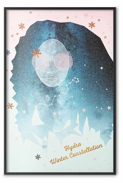 Poster: Idra invernale - scritte in inglese su sfondo astratto